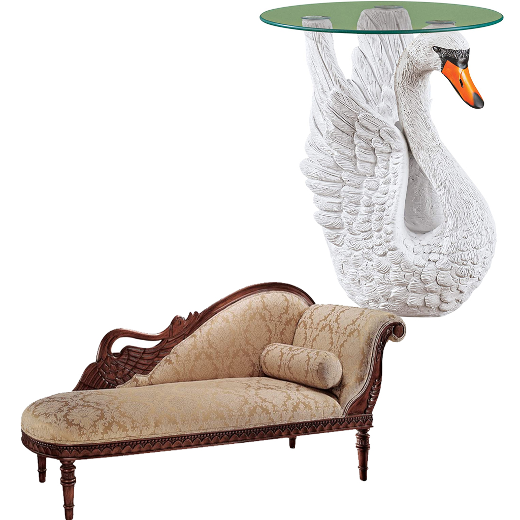 elegantly-matching-swan-chair-and-table-for-living-room